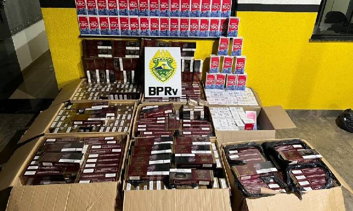 Carga escondida com cigarros contrabandeados e celulares é descoberta em caminhão na PR-317 em Toledo