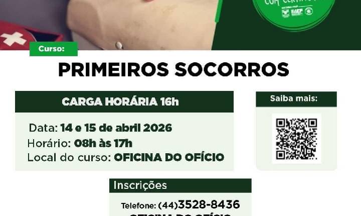 Em Assis Chateaubriand: Existem ainda vagas para curso de primeiros socorros na Oficina do Ofício