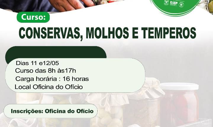 Estão abertas inscrições para dois cursos gratuitos voltados à culinária