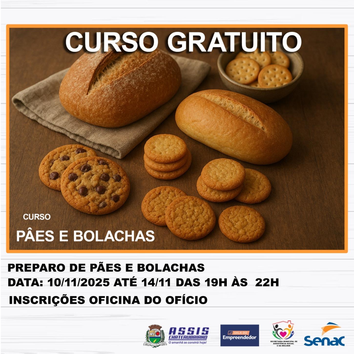 Curso de preparo de pães e bolachas em Assis Chateaubriand