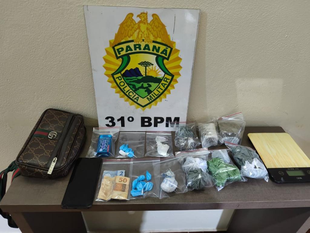Polícia estoura ponto de tráfico de drogas próximo a colégio em Palotina