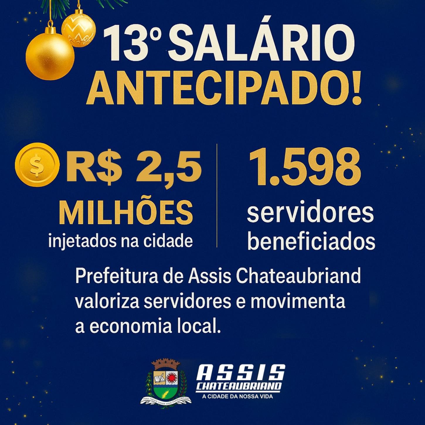 Prefeito Marcel antecipa segunda parcela do 13º salário e injeta R$ 2,5 milhões na economia local