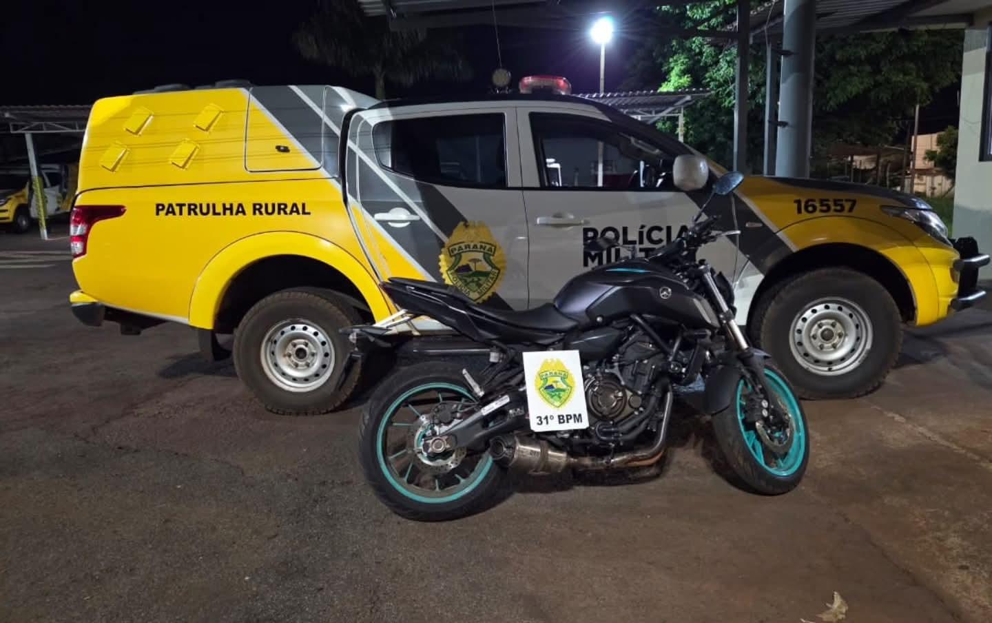 Em Assis Chateaubriand: Motocicleta Yamaha é furtada na cidade e Polícia Militar age rápido e recupera veículo