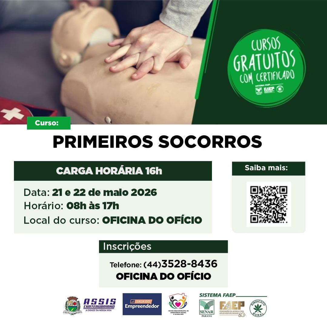 Curso de Primeiros Socorros é oferecido gratuitamente em Assis Chateaubriand