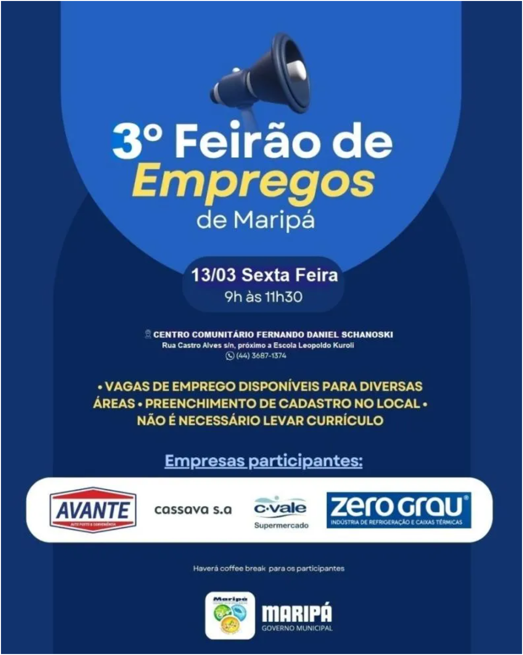 Precisando de emprego? Maripá realiza Terceiro Feirão de Emprego