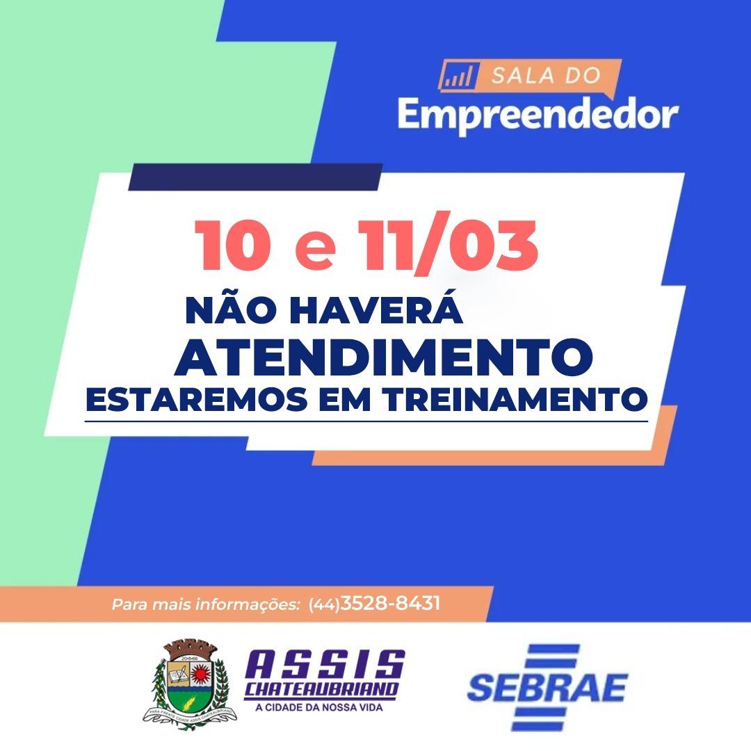 Sala do Empreendedor não terá atendimento nos dias 10 e 11 de março