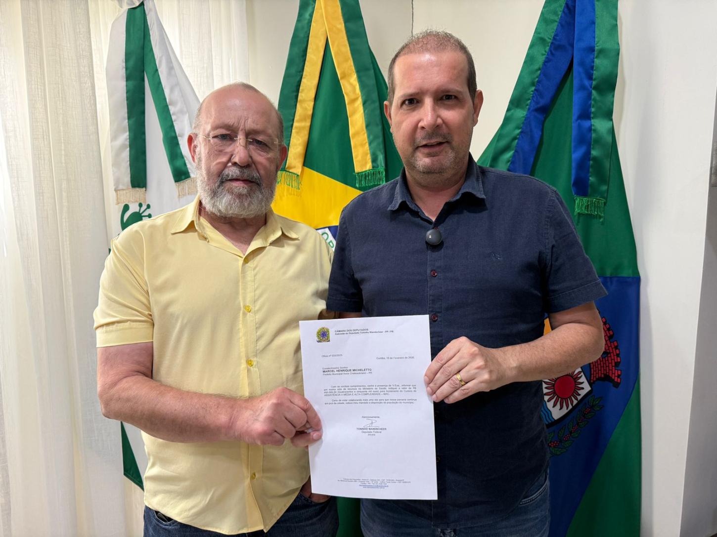 Toninho Wandscheer destina R$ 450 mil para saúde de Assis Chateaubriand