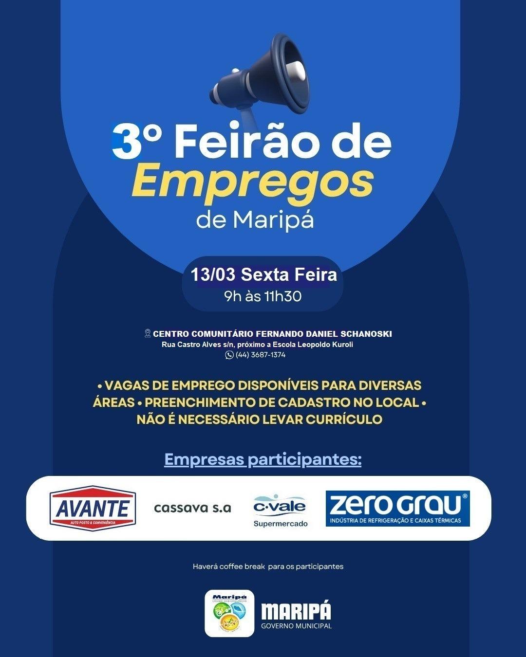 Vem aí o 3º Feirão de Empregos de Maripá